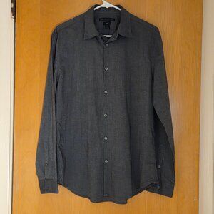 John Varvatos USA Luxe Gray Button Down L/S Shirt Size S Casual Cotton Stretch